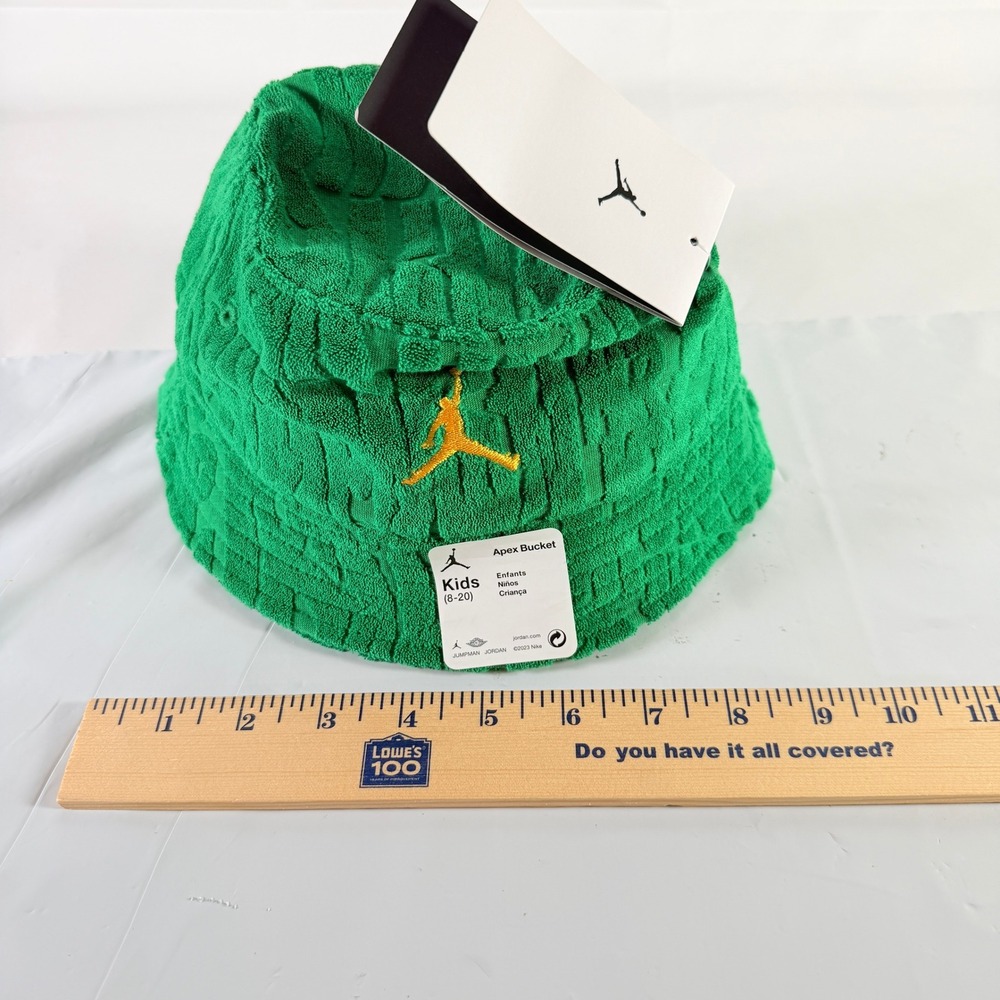 Nike Jordan Kids Apex Bucket Hat Pine Green Terry Cloth Size 8-20 - Picture 5 of 7